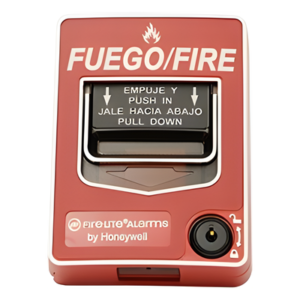 Estación Manual de Alarma Contra Incendio / Doble Acción / Rotulado Bilingüe FIRE/FUEGO / Reset con Llave / Carcasa de Policarbonato
