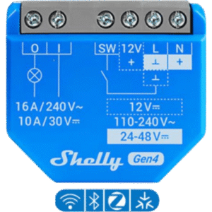 Relevador Inalámbrico Inteligente / 16A / 110-240V AC / 12V DC / Multiprotocolo Zigbee Matter Wi-Fi Bluetooth / 1 Canal / Contacto Seco