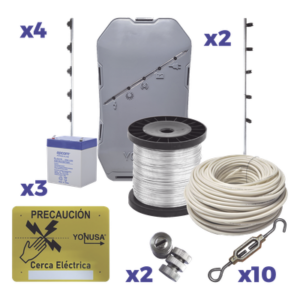 Kit Energizador Perimetral / 25 m (82 ft) de Protección / 12,000 V / Consumo 1.2 kW/mes / SMT / Antioxidante y Anti-UV