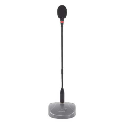 Micrófono de Escritorio / Condensador de Alta Sensibilidad / Respuesta 20-12 kHz / 2 Tonos de Timbre / Conector XLR y TRS / Alimentación Dual