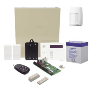 Kit Panel de Alarma / 40 Zonas Inalámbricas / 3 Particiones / Teclado-Receptor 6160RF / Sensor de Movimiento / 2 Contactos Magnéticos / Control Remoto