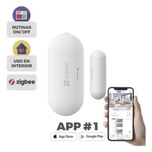 Sensor de Contacto Magnético Inalámbrico / Zigbee / Separación de Alarma 25 mm ± 5 mm / Autonomía 3 Años / Uso Interior / 53.5 x 22.5 x 13.5 mm