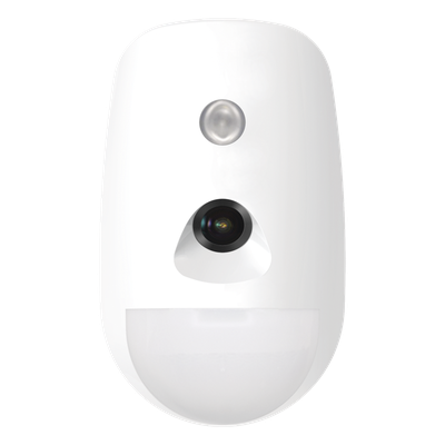 Sensor PIR Inalámbrico / Cámara VGA / Alcance 12 m (39.4 ft) / 85.9° / Inmunidad Mascotas 30 kg / Batería 6 Años / Uso Interior