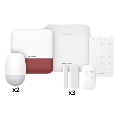 Kit de Alarma Inalámbrico / 48 Zonas / 6 Dispositivos Incluidos / Sirena Estrobo Exterior / Wi-Fi / Comunicación 433 MHz