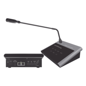 Micrófono Remoto de Voceo / 4 Zonas / Pantalla Táctil / Medidor 10 Segmentos / Conexión RJ45 CAT5