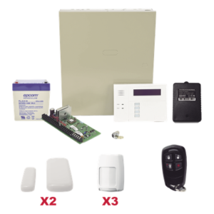 Kit de Alarma Inalámbrica / Panel 48 Zonas / 40 Inalámbricas y 8 Cableadas / Teclado 6160RF / Contactos Magnéticos Ultradelgados / 3 Detectores PIR / Control Remoto