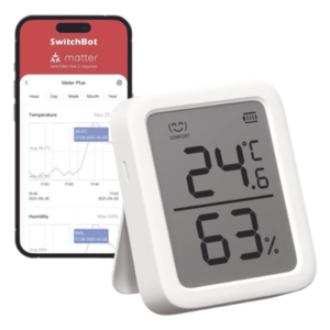 Sensor de Temperatura y Humedad / Bluetooth BLE 4.2 / Alcance 120 m (393.7 ft) / Pantalla LCD / Batería 1 Año