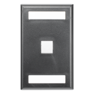 Placa de Pared Vertical / 1 Puerto Keystone / Etiquetas Modulares / ABS / 69.8 x 114.3 mm / Negro