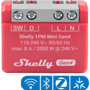 Interruptor Inteligente Mini / 1 Canal 8 A / Medición de Consumo / Multiprotocolo Wi-Fi, Zigbee, Bluetooth, Matter / 110-240 V AC
