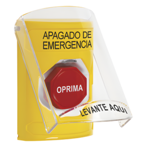 Botón de Emergencia / Tapa Policarbonato Resistente / Restablecimiento con Llave / LED Opcional / UL cUL ADA / Interior y Exterior
