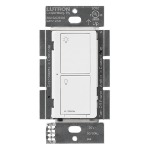 Interruptor On/Off Inalámbrico de Pared / 6 A LED o Fluorescente / 720 W Incandescente / 120 V / Control Pico Directo / Ventiladores 3.6 A