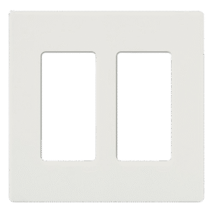 Placa de Pared Decorativa / 2 Espacios / Sin Tornillos Visibles / Perfil Sobredimensionado 7.6 mm / Blanco Brillante