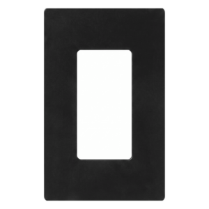 Placa de Pared / 1 Espacio / Sin Tornillos Visibles / Acabado Negro Brillante / 75 x 119 mm / Perfil 7.6 mm