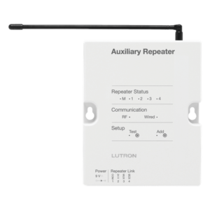 Repetidor RF / Alcance 305 m (1000 ft) / Enlace RS485 o Inalámbrico / Hasta 4 Unidades por Sistema / Memoria ante Fallas