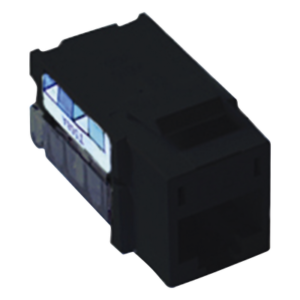 Jack RJ45 / Categoría 6 / 8 Conductores / Snap-In / Color Negro / Para Marco de 6 Puertos