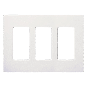 Placa de Pared Decorativa / 3 Espacios / Sin Tornillos Visibles / Perfil Sobredimensionado 7.6 mm / Acabado Blanco Brillante