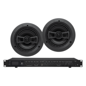 Amplificador de Audio / 2 x 60W / 4-8Ω / Bluetooth USB SD FM / 3 Mic 1/4" / Efectos Delay Echo Repeat / 2 Bocinas SP6 2 Vías