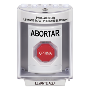 Botón de Abortar con Bocina / Tapa de Policarbonato Resistente / Restablecimiento con Llave / UL/cUL/ADA / Interior/Exterior