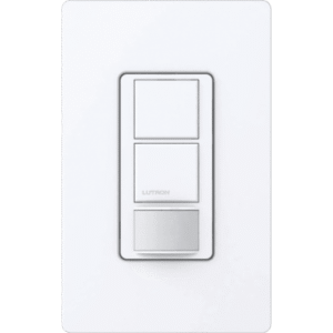 Apagador con Sensor de Ocupación PIR / Doble Circuito Independiente / 6 A 120-277 V / Ventilador 4.4 A 120 V / XCT 180° 81 m² (871.9 ft²) / Unipolar