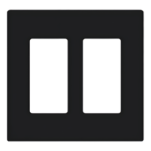Placa de Pared / 2 Espacios / Diseño sin Tornillos / Perfil Delgado 7.6 mm / Acabado Negro Brillante