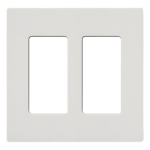 Placa de Pared 2 Espacios / Diseño Screwless / Perfil 7.6 mm / Acabado Snow Satinado / Compatible Lutron Maestro, Diva, Pico