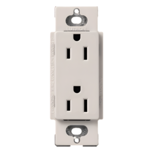 Contacto Dúplex Decorativo / 15 A / 125 V / Diseño Sin Tornillos Visibles / Acabado Biscuit / Compatible Línea Claro