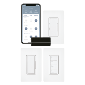 Kit de Inicio para Control Inteligente de Iluminación / Hasta 100 Dispositivos Inalámbricos / Control por App iOS y Android / Compatible con Alexa y Google Assistant / Comunicación RF Clear Connect / Incluye 2 Atenuadores, Control Pico y Placas de Pared