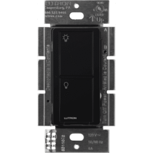 Interruptor de Pared Inalámbrico / 2 Botones On/Off / 5 A LED/CFL / 600 W Incandescente / 120/277 V / Sin Neutro / Alcance 18 m (59.1 ft) Línea Vista