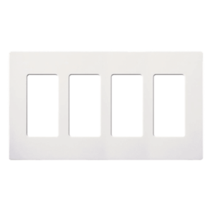 Placa de Pared / 4 Espacios / Sin Tornillos / Acabado Satinado Snow / Apertura Designer / 213 mm (8.4 in) Ancho