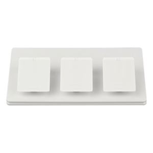 Pedestal de Mesa Triple / Base 117 mm (4.59 in) / Acabado Brillante Blanco / Sin Cableado / Compatible con Controles Pico