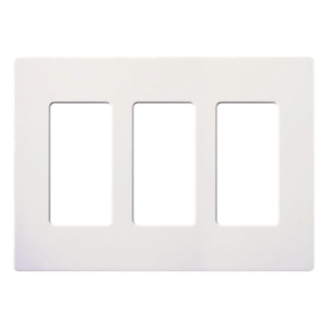 Placa de Pared 3 Espacios / Diseño Screwless / Perfil 7.6 mm / Acabado Snow Satinado / Compatible Maestro, Diva, Pico