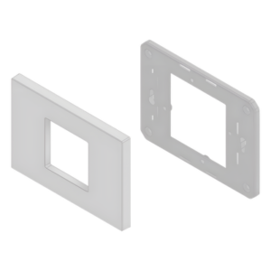 Embellecedor para Caja Americana / ABS Antimicrobiano / Blanco con Efecto de Contraste / 84x120x8.5 mm / Colocación sin Herramientas