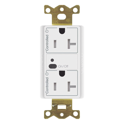 Receptáculo Inalámbrico Dúplex / 20 A / Ambos Contactos Controlados / RF 18 m (59.1 ft) / Clear Connect / 1 HP / Tamper Resistant
