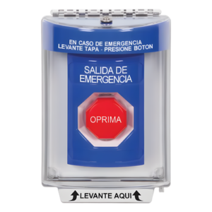 Botón Multipropósito / Salida de Emergencia / Reset Neumático / Sin Bocina / Texto Español / Tapa Policarbonato / 2 Relevadores Forma C / Interior-Exterior / -40°C a 121°C
