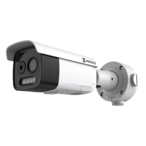 Cámara Bala IP Bi-Espectral / Térmica 256x192 / Óptica 5 MP / Detección de Incendios y Humos / Medición de Temperatura ±8°C / IR 30 m (98.4 ft) / PoE+ / IP67/IK10
