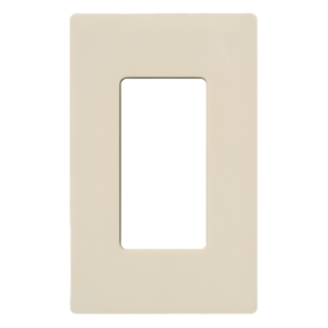 Placa de Pared / 1 Gang / Screwless / Apertura Designer / Acabado Brillante Almendra Claro / Perfil 7.6 mm