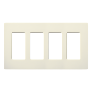 Placa de Pared Screwless / 4 Espacios / Acabado Satinado / Compatible con Dimmers y Switches Lutron