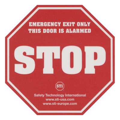 Etiqueta de Advertencia / Puerta con Alarma / Adhesivo / Resistente a Condiciones Extremas / Tamaño Estándar Comercial