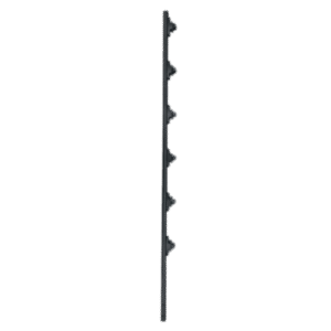 Poste de Paso para Cerca Eléctrica / Tubo de Acero Galvanizado / 6 Aisladores / 1.4 m (4.6 ft) / Diámetro 25 mm (1 in) / Acabado Negro