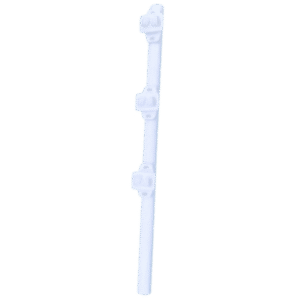 Poste de Paso / Tubo de Acero Galvanizado / Diámetro 1" / Longitud 75 cm (2.46 ft) / 3 Aisladores / Pintura Blanca / Peso 0.5 kg
