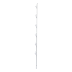 Poste para Cerca Electrificada / 6 Aisladores de Paso / Acero Galvanizado Cal. 18 / Altura 1.4 m (4.6 ft) / Diámetro 1" / Pintura Blanca Electroestática