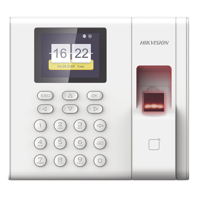 Lector de Control de Acceso y Asistencia / Reconocimiento de Huella <1s / 1,000 Usuarios / 100,000 Eventos / LCD 2.4 Pulgadas / TCP-IP / EM 125 kHz / Batería de Respaldo 2 h