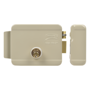 Cerradura Eléctrica / Doble Cerrojo / 12 VCC/VCA / Activación por Pulso 2 s / Exterior Derecha / 129 x 103 x 38 mm