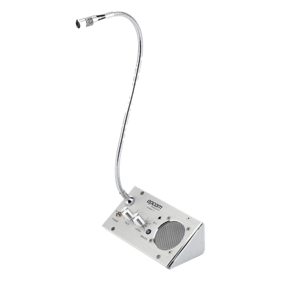 Sistema de Intercomunicación de Ventanilla / Audio Bidireccional / Captación 50 cm / Micrófono Dual Interior y Exterior / Carcasa de Aluminio Espacial / 12V / 2W
