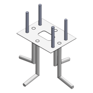 Anclaje de Acero para Barrera Vehicular / Sujeción al Piso / Compatible con Serie XB, XBF y XBS / Instalación Indirecta