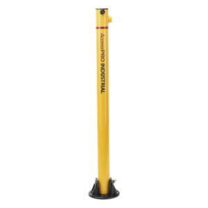 Bolardo Retráctil / Acero de Alta Resistencia / 60 x 900 mm / Llave de Seguridad / Bandas Reflejantes / Uso Exterior