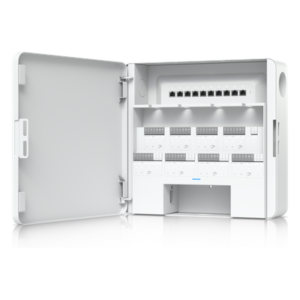 Concentrador de Acceso Empresarial / Control de 8 Puertas / 8 Puertos PoE / Respaldo de Batería 32-48 VCC / Carcasa de Acero y Policarbonato