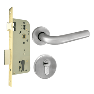 Kit de Manija y Mecanismo para Puerta / Acero Inoxidable / Puertas 35-45 mm / ANSI Grado 2 / 600,000 Ciclos / Cilindro 35 x 35 mm