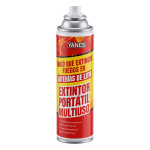 Extintor Aerosol Portátil / 250 ml / Descarga 35 s / Alcance 2 m (6.6 ft) / Clases A, K y Li / Sin Flúor ni PFAS