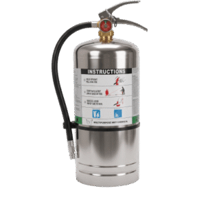 Extintor de Agente Químico Líquido / Especializado Fuegos Clase K / Capacidad 6 L (1.6 gal) / UL / ULC / Acero Inoxidable y Latón